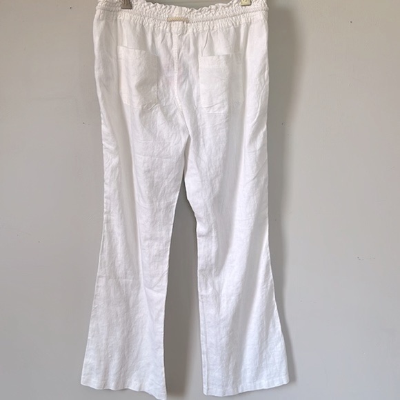 Nwt Roxy Women’s Oceanside Flare Wide Leg Sea Salt Linen Blend Pants XL - Picture 7 of 15